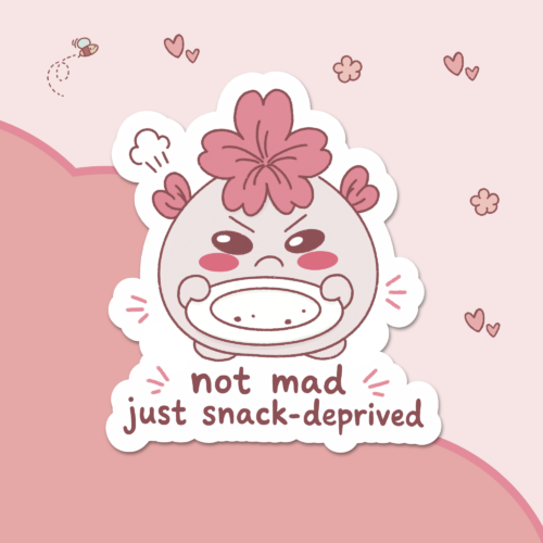 Everbound Studio - DCS0001 - Vinylová samolepka „Not mad just snack-deprived“ Vinylová samolepka „Not mad just snack-deprived“